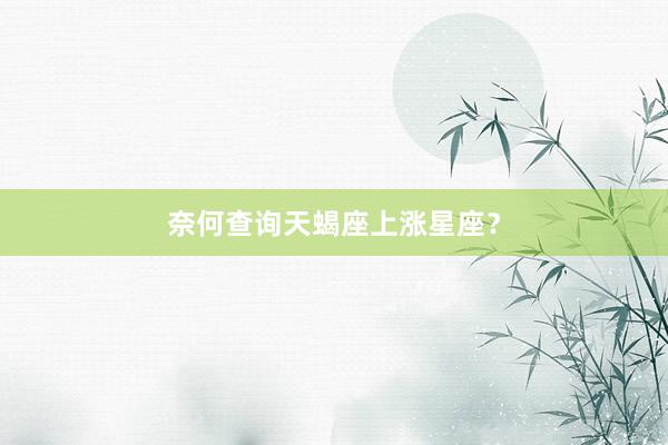 奈何查询天蝎座上涨星座?